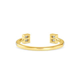 Baguette Diamond Halved Ring Yellow Gold