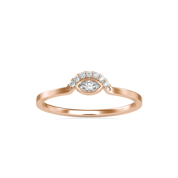 Marquise Eyelet Diamond Ring Rose Gold