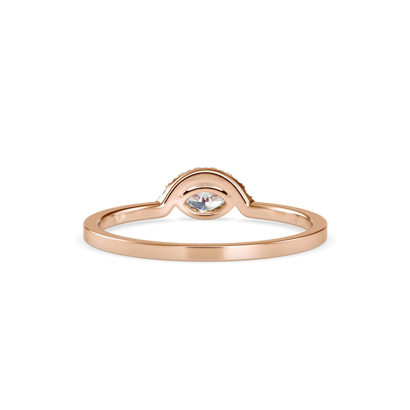 Marquise Eyelet Diamond Ring Rose Gold