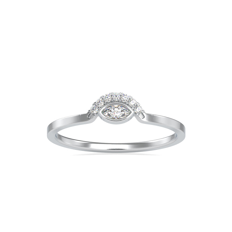 Marquise Eyelet Diamond Ring White Gold