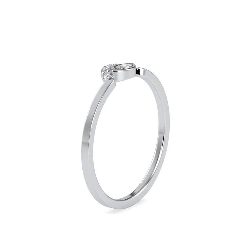 Marquise Eyelet Diamond Ring White Gold