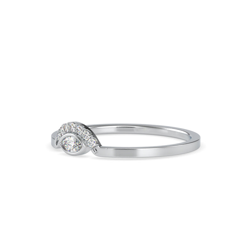 Marquise Eyelet Diamond Ring White Gold