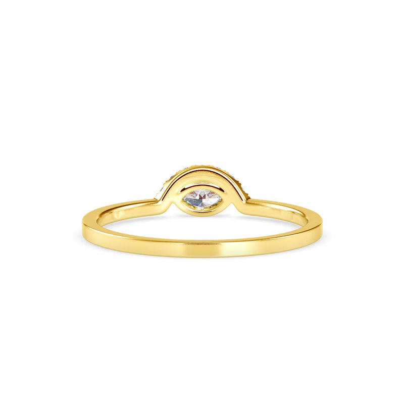 Marquise Eyelet Diamond Ring Yellow Gold