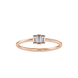 Trigona Baguette Diamond Ring Rose Gold