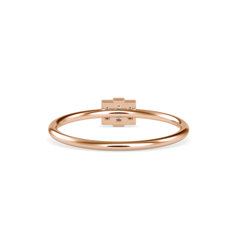 Trigona Baguette Diamond Ring Rose Gold