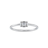 Trigona Baguette Diamond Ring White Gold