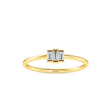 Trigona Baguette Diamond Ring Yellow Gold