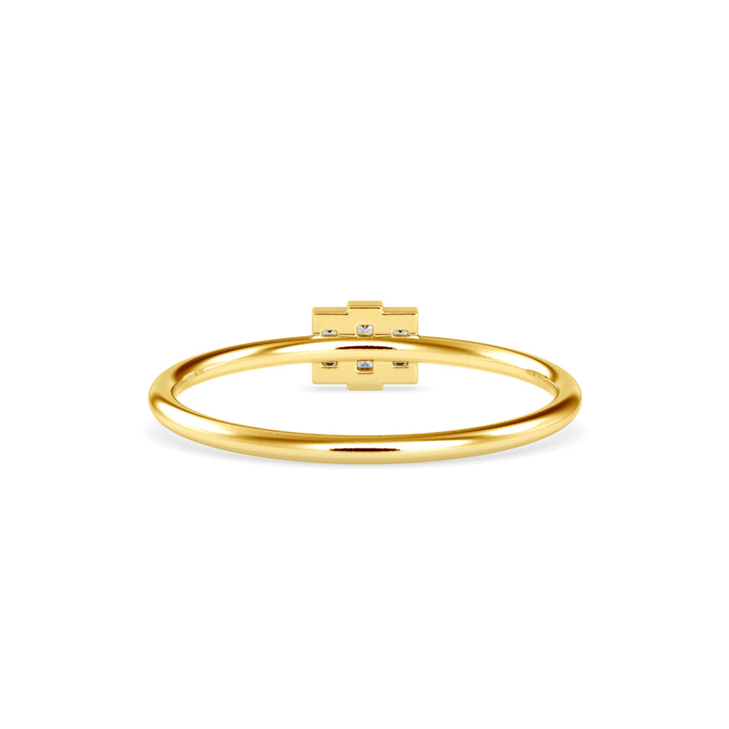 Trigona Baguette Diamond Ring Yellow Gold