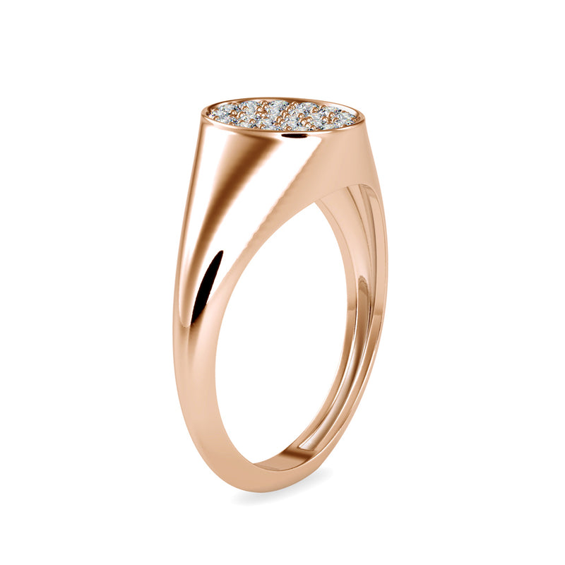 Intrigate Round Diamond Ring Rose Gold