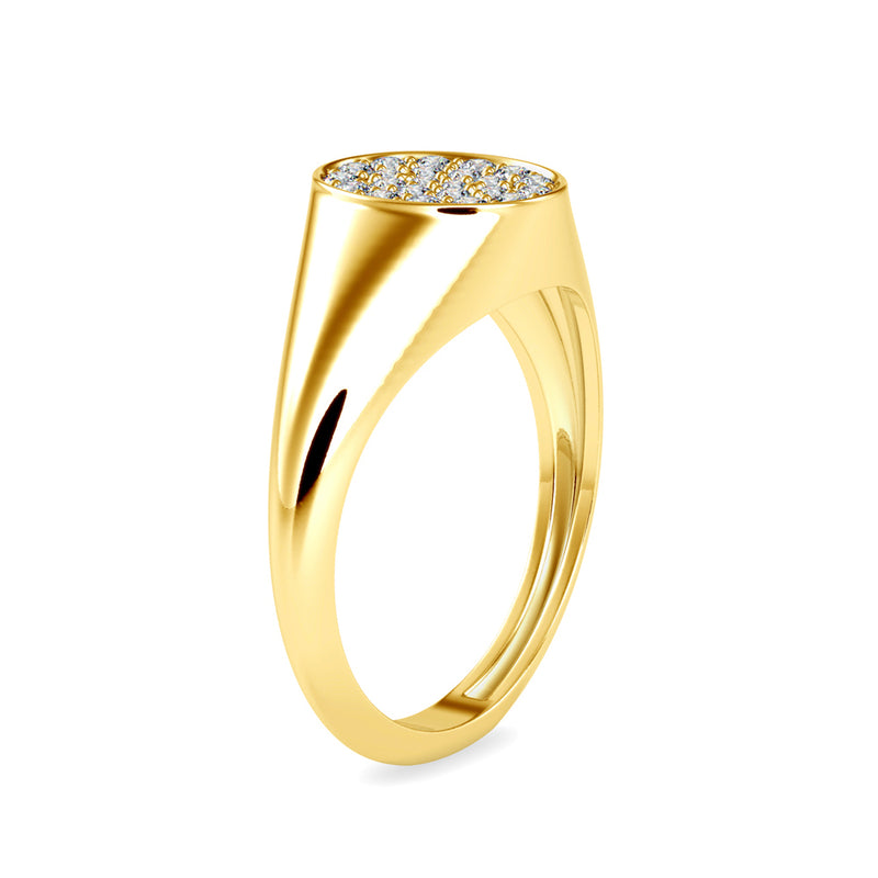 Intrigate Round Diamond Ring Yellow Gold