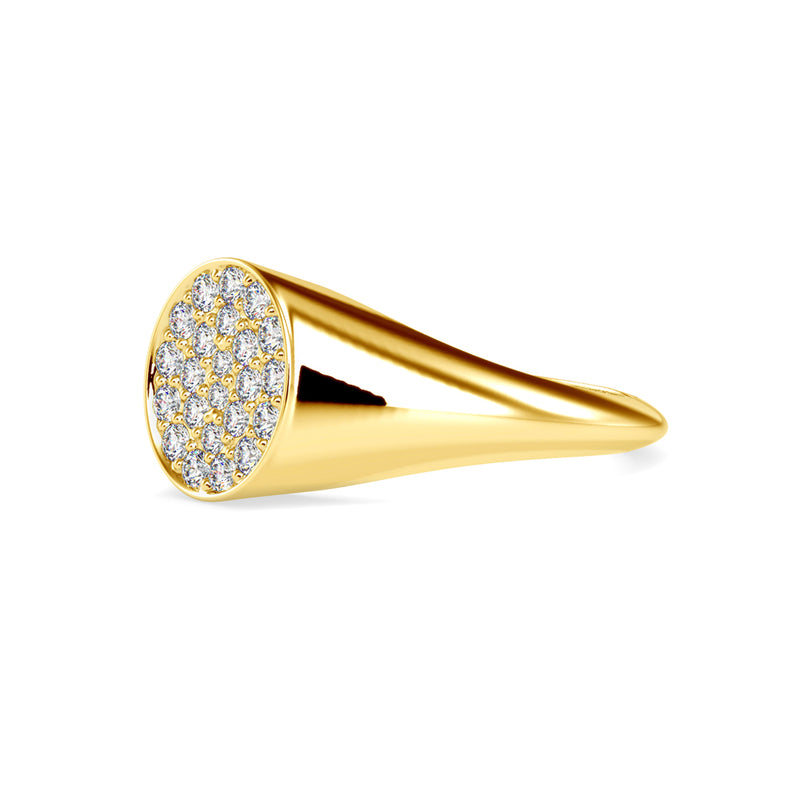 Intrigate Round Diamond Ring Yellow Gold