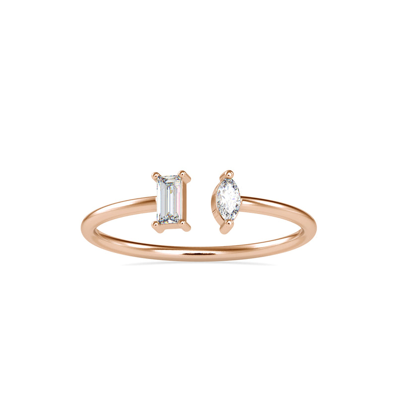 Delicate Mellow Diamond Ring Rose Gold