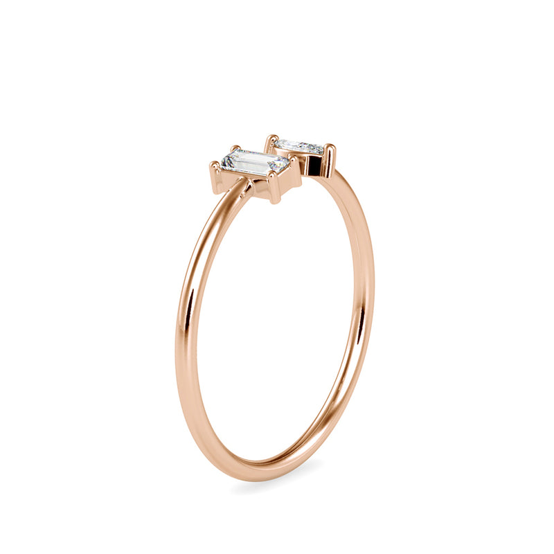 Delicate Mellow Diamond Ring Rose Gold