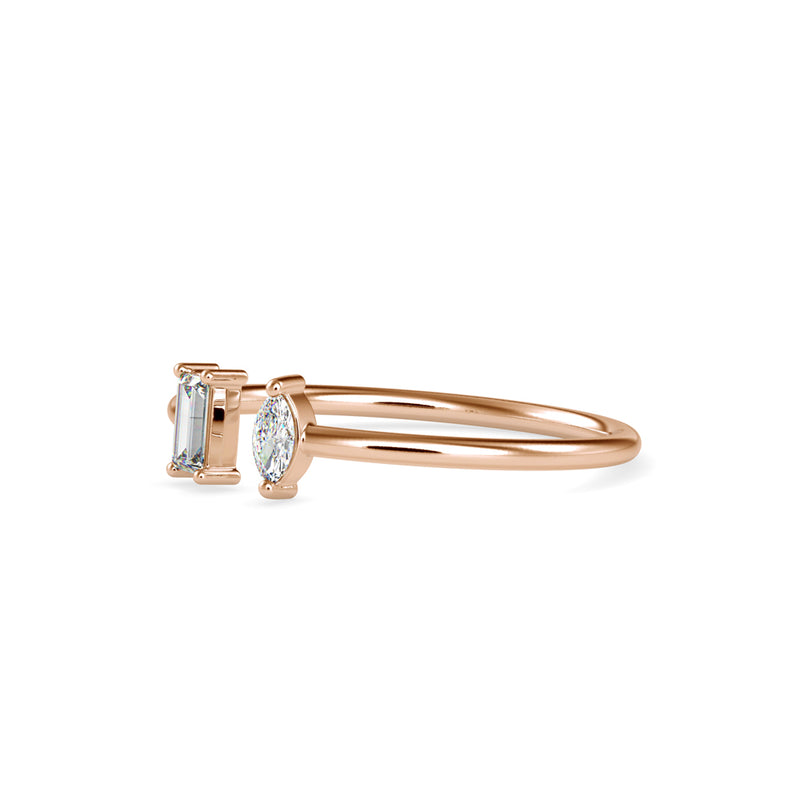 Delicate Mellow Diamond Ring Rose Gold