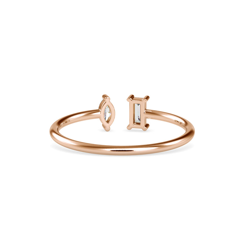 Delicate Mellow Diamond Ring Rose Gold