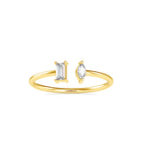 Delicate Mellow Diamond Ring Yellow Gold