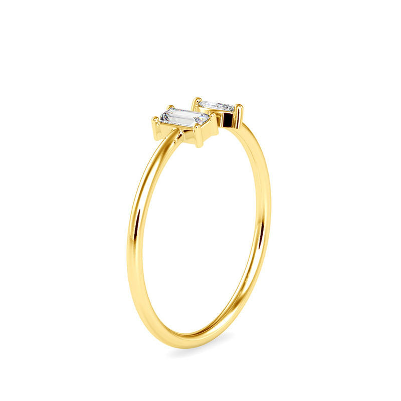 Delicate Mellow Diamond Ring Yellow Gold