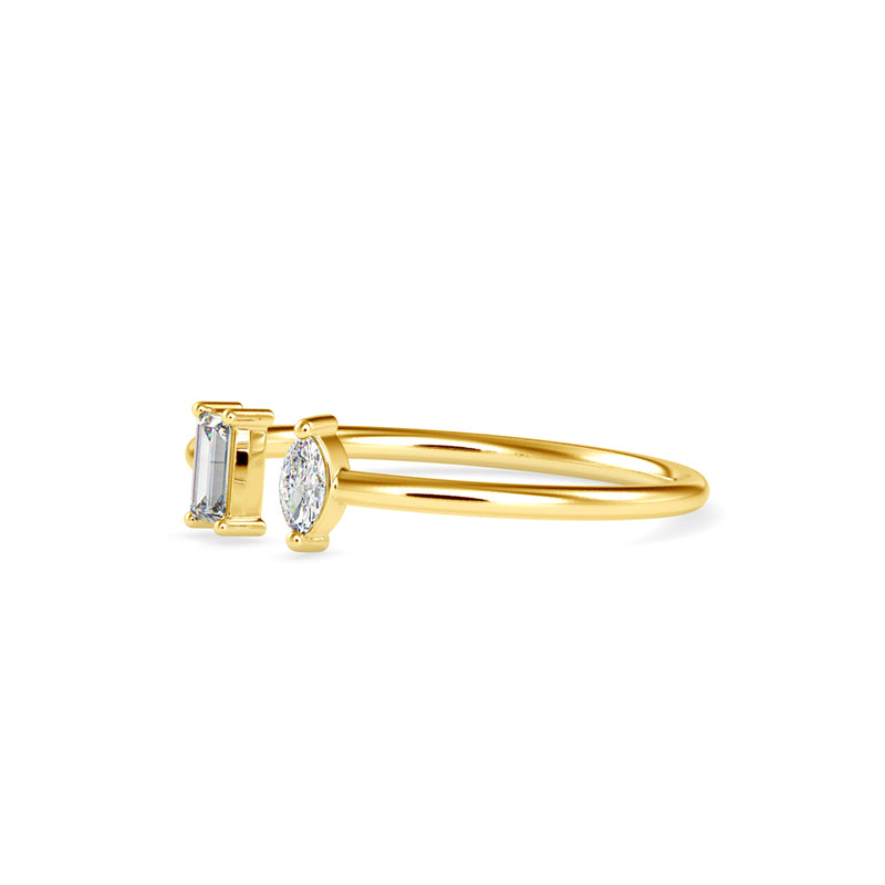 Delicate Mellow Diamond Ring Yellow Gold