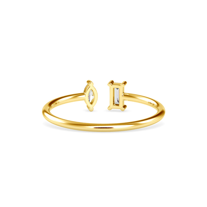 Delicate Mellow Diamond Ring Yellow Gold