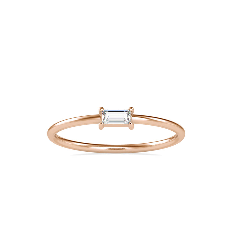 Polite Bagutte Diamond Ring Rose Gold