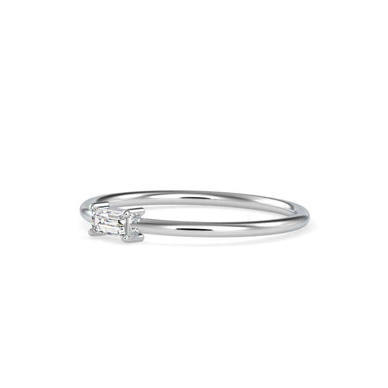 Polite Bagutte Diamond Ring White Gold