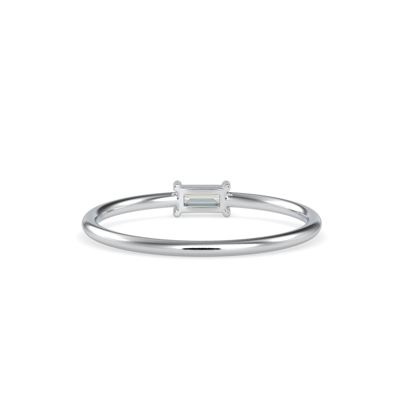 Polite Bagutte Diamond Ring White Gold