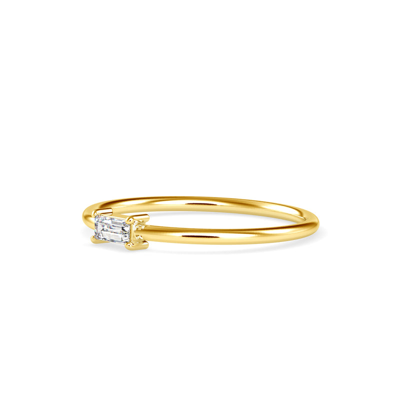 Polite Bagutte Diamond Ring Yellow Gold