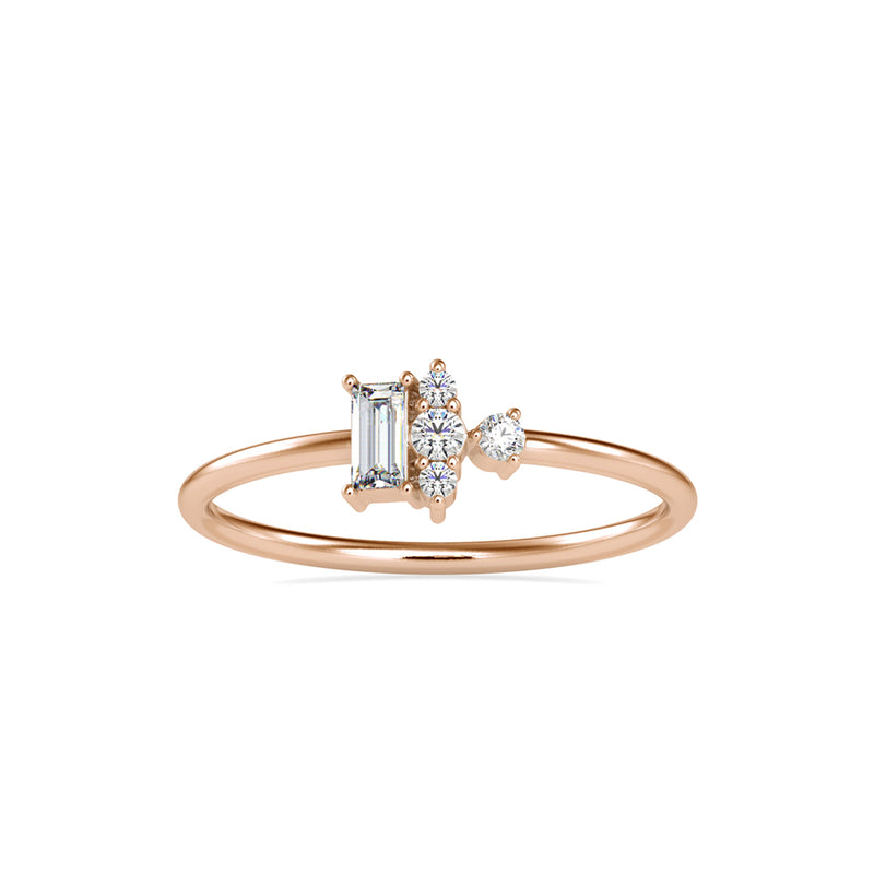 Baguette Artemis Diamond Ring Rose Gold