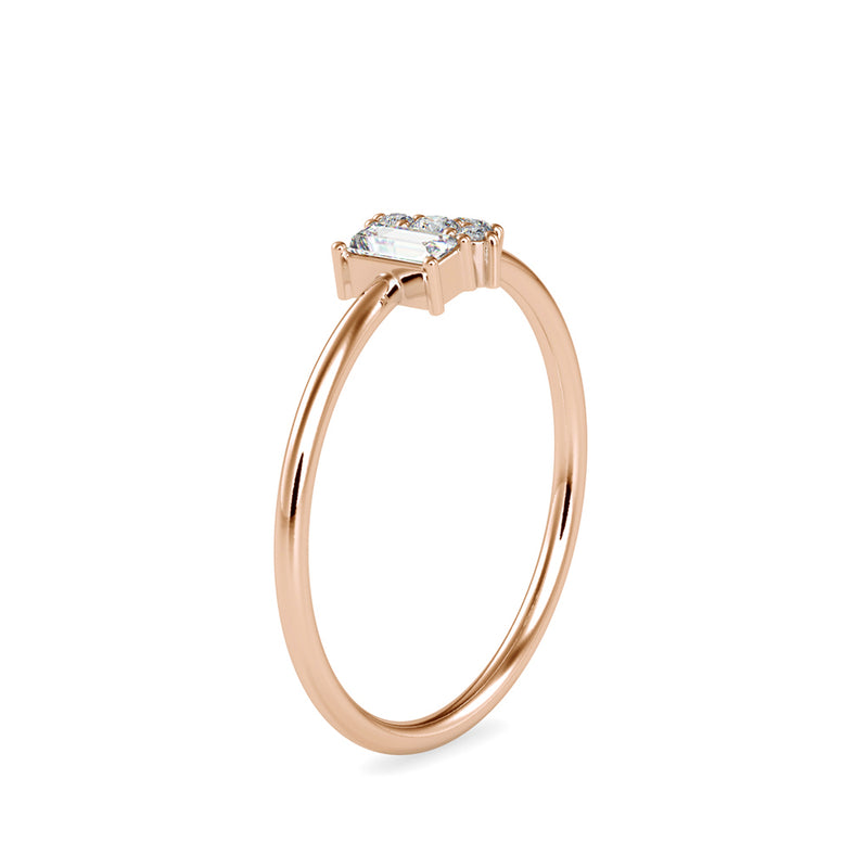 Baguette Artemis Diamond Ring Rose Gold