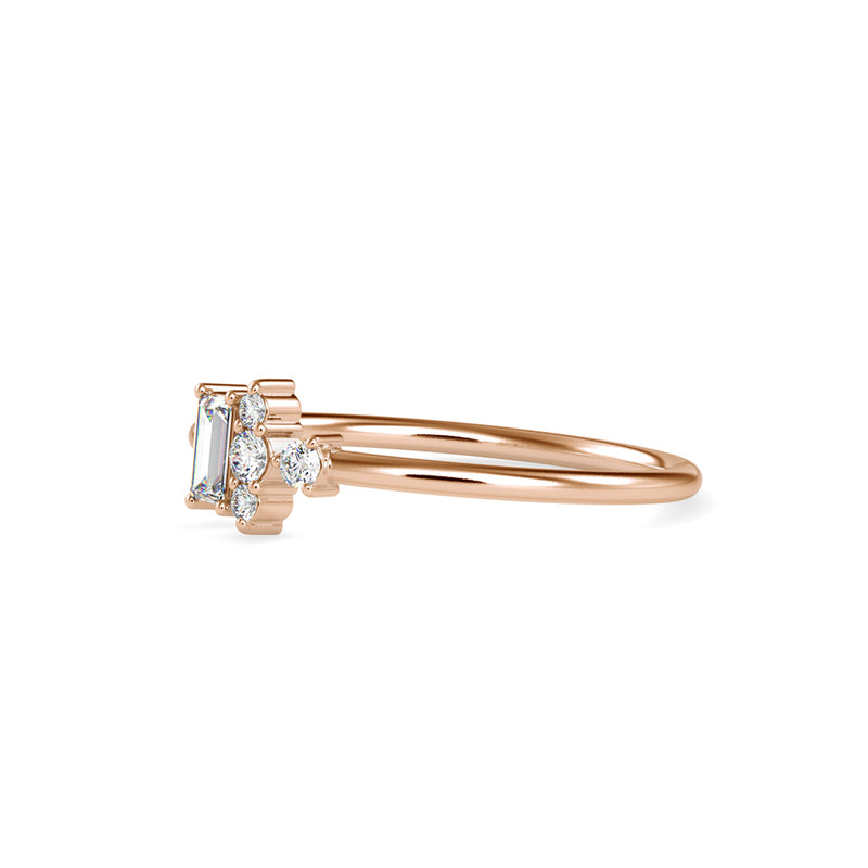 Baguette Artemis Diamond Ring Rose Gold