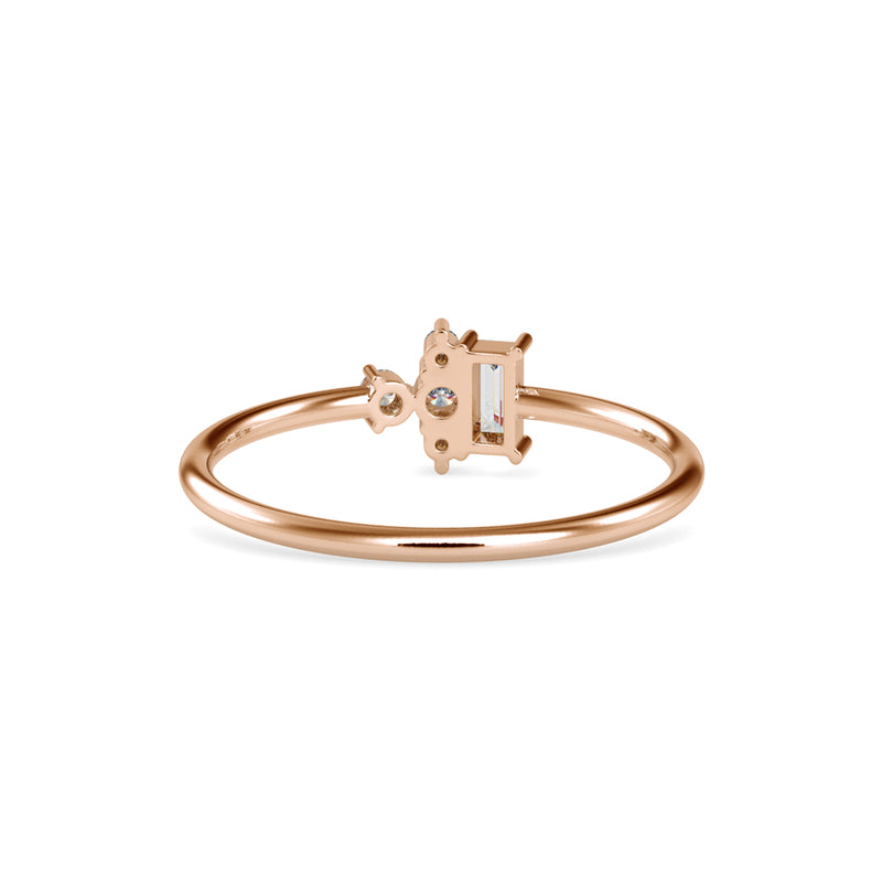 Baguette Artemis Diamond Ring Rose Gold