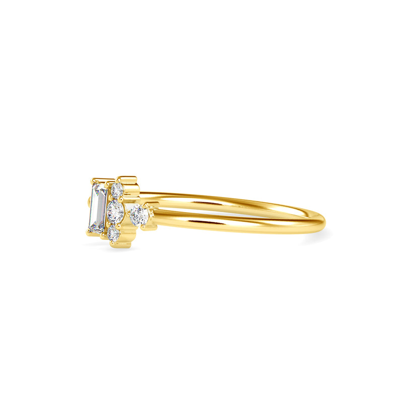 Baguette Artemis Diamond Ring Yellow Gold