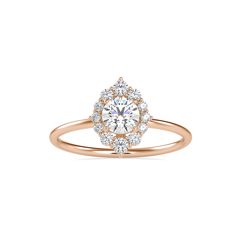 Cimber Round Diamond Delicate Ring Rose Gold