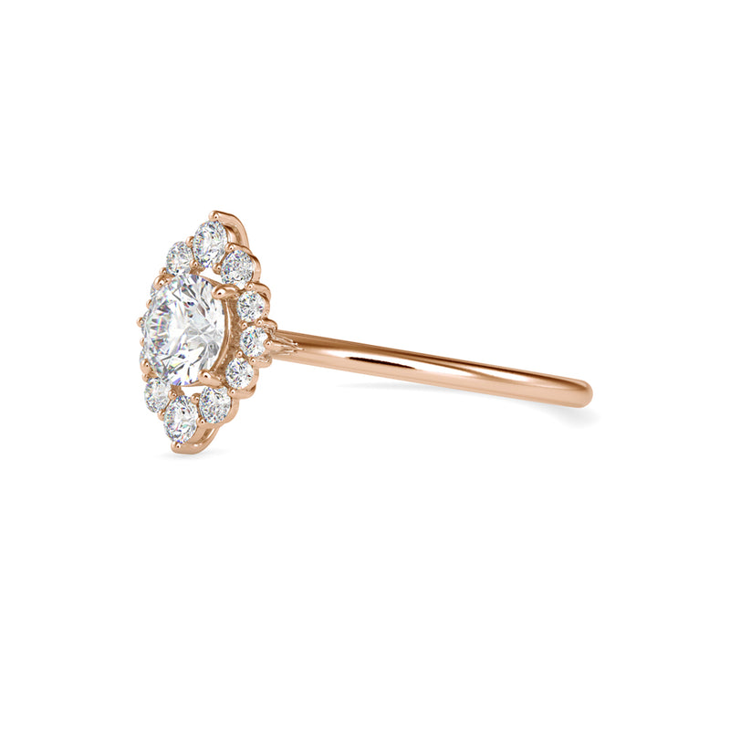 Cimber Round Diamond Delicate Ring Rose Gold