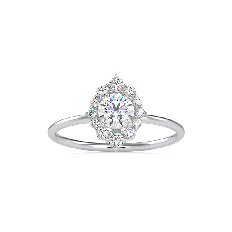 Cimber Round Diamond Delicate Ring Platinum