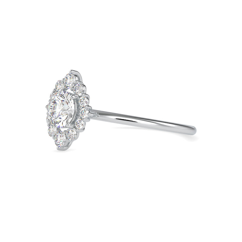 Cimber Round Diamond Delicate Ring Platinum