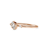 Baguette Courtier Round Diamond Ring Rose Gold