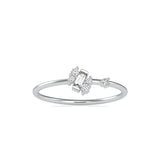 Baguette Courtier Round Diamond Ring White Gold