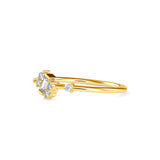 Baguette Courtier Round Diamond Ring Yellow Gold