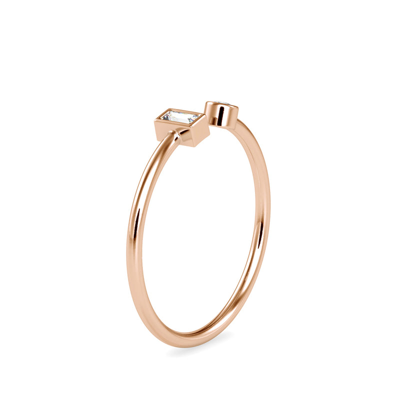 Eurydice Baguette Diamond Ring Rose Gold