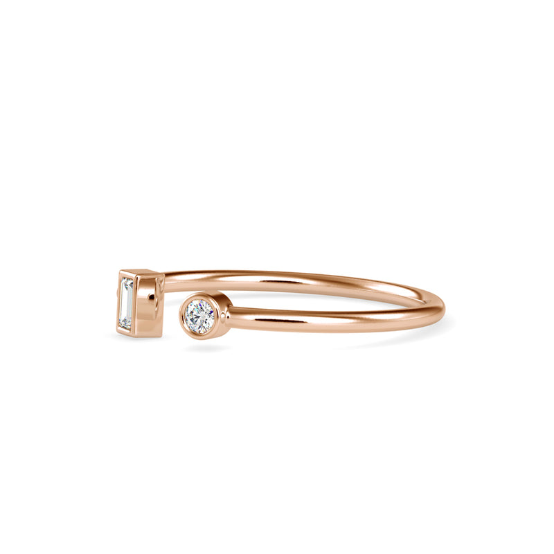 Eurydice Baguette Diamond Ring Rose Gold