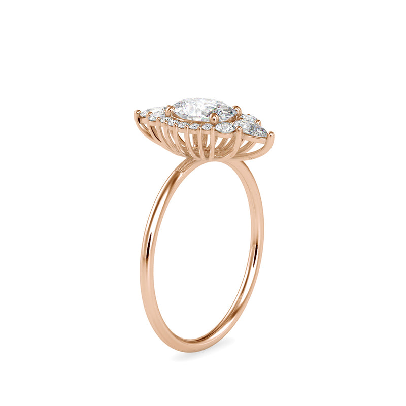 Eminent Oval Diamond Ring Rose Gold