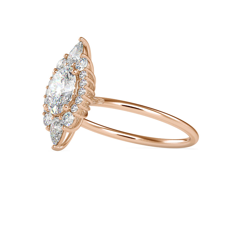 Eminent Oval Diamond Ring Rose Gold