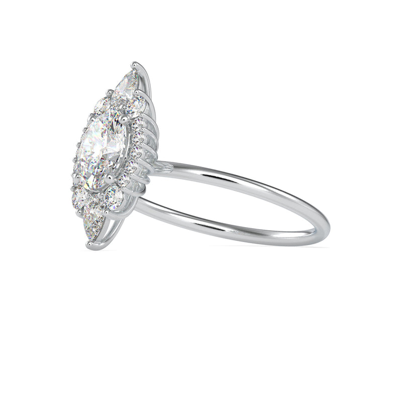 Eminent Oval Diamond Ring White Gold