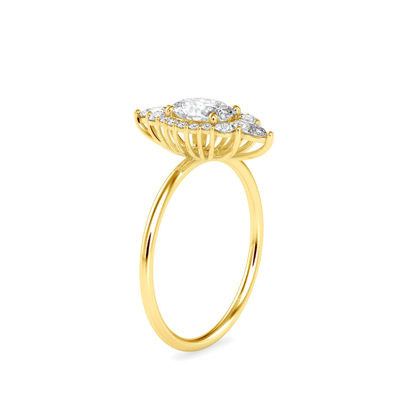 Eminent Oval Diamond Ring Yellow Gold