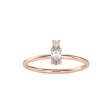 Oval Benign Diamond Ring Rose Gold