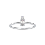 Oval Benign Diamond Ring White Gold