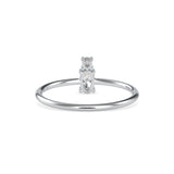 Oval Benign Diamond Ring White Gold