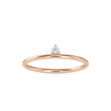 Round Leaning Delicate Diamond Ring Rose Gold