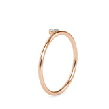 Round Leaning Delicate Diamond Ring Rose Gold